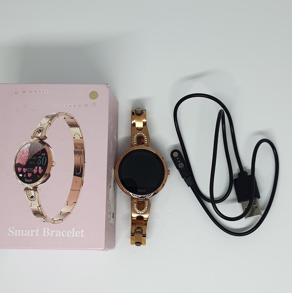 Rose Gold Android Compatible Smart Watch Bracelet - Picture 3 of 3